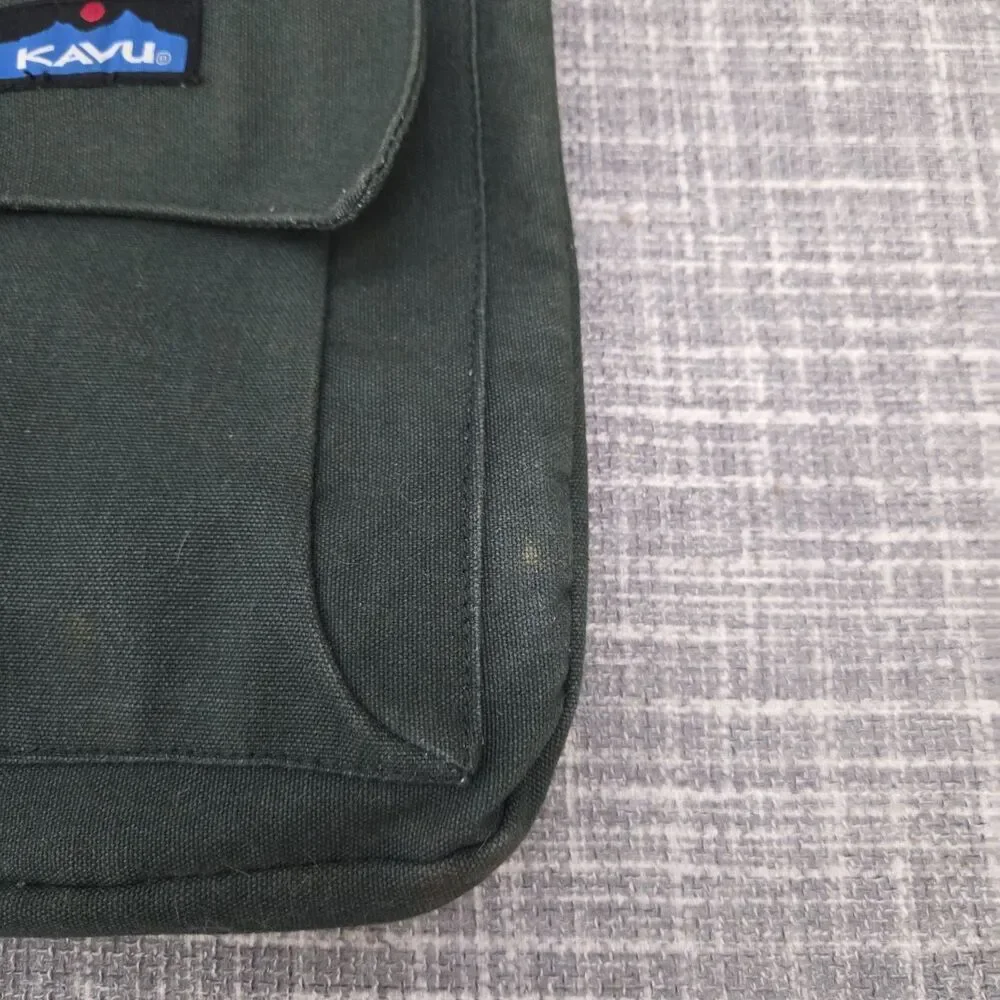 Kavu Keeper Crossbody Bag Forest Green Mountain Trim Boho Messenger Adj Strap